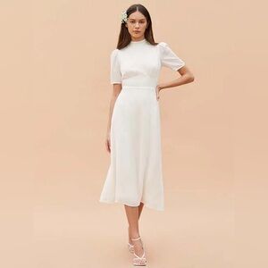 Reformation Ivory Backless Dusk Dress